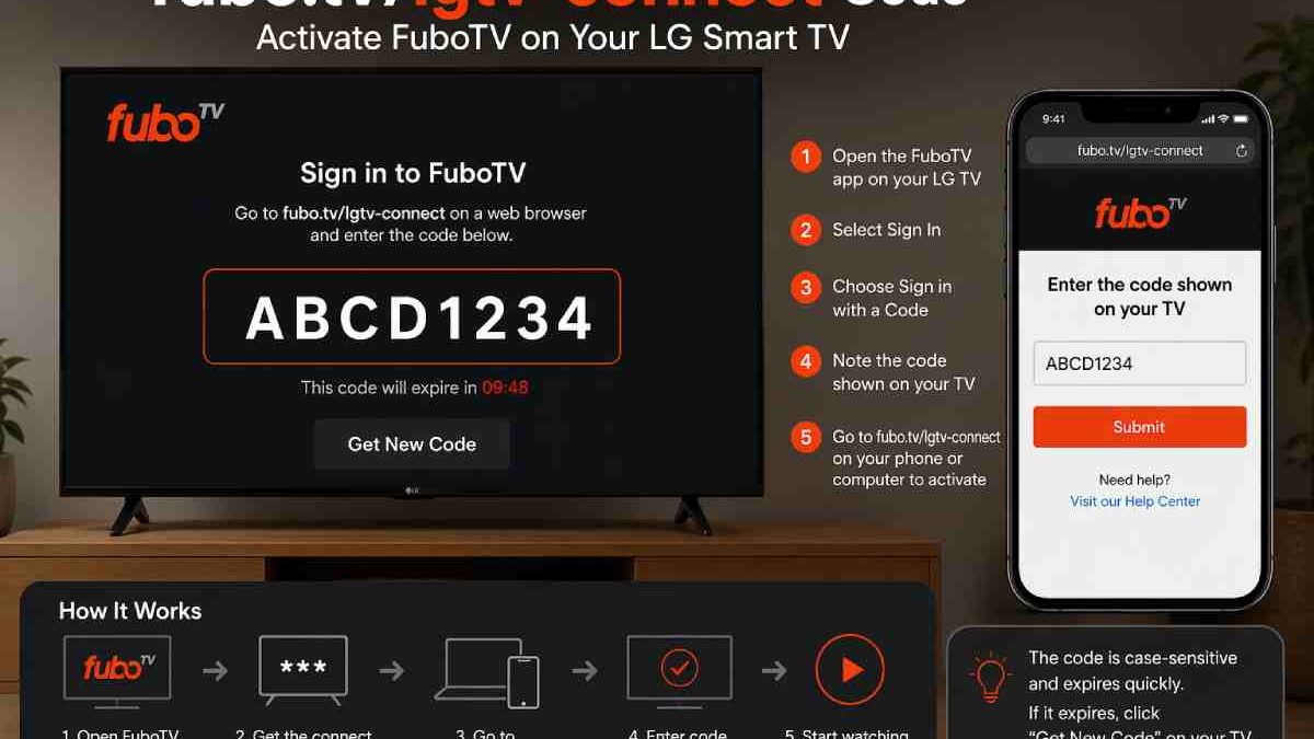 Fubo.tv/LGTV-Connect Code (USA): Complete Setup, Activation & Guide